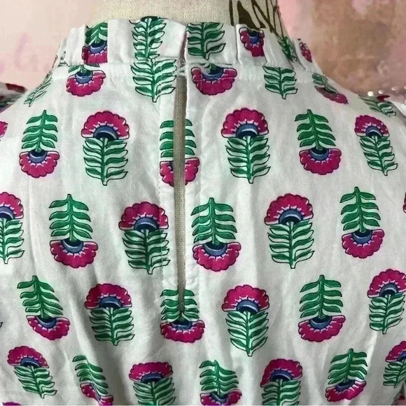 NWT J. Crew Mini Dress Ruffle Summer Floral Sleeves Cotton Pockets Women’s Sz 0 - Picture 6 of 10